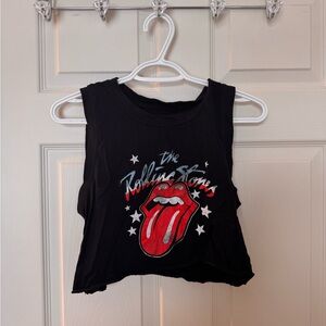The Rolling Stones Black and White Logo Tee